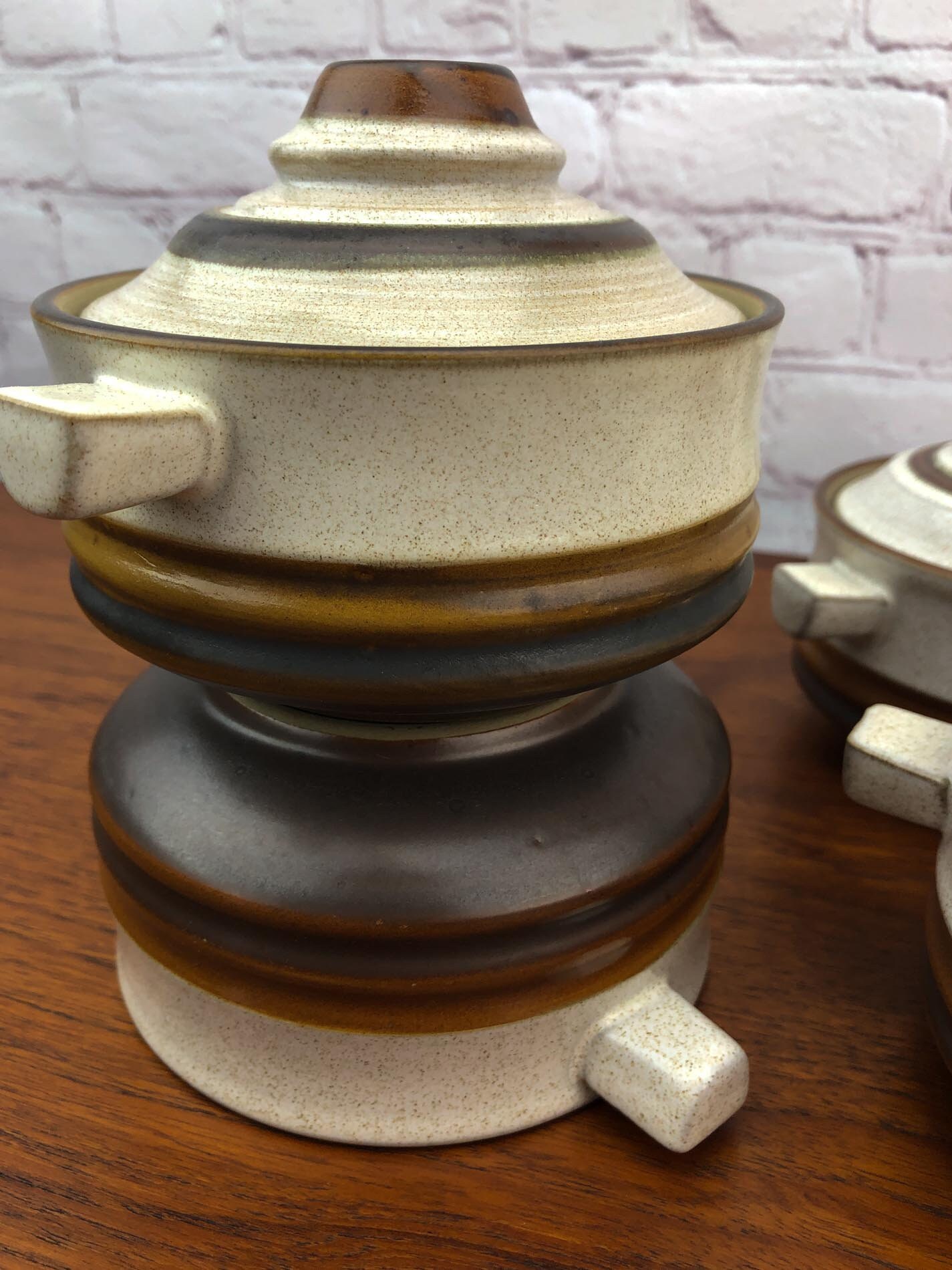 Lidded Soup Bowls(Set of 4), Denby Soup Bowls, Potters Wheel by Denby