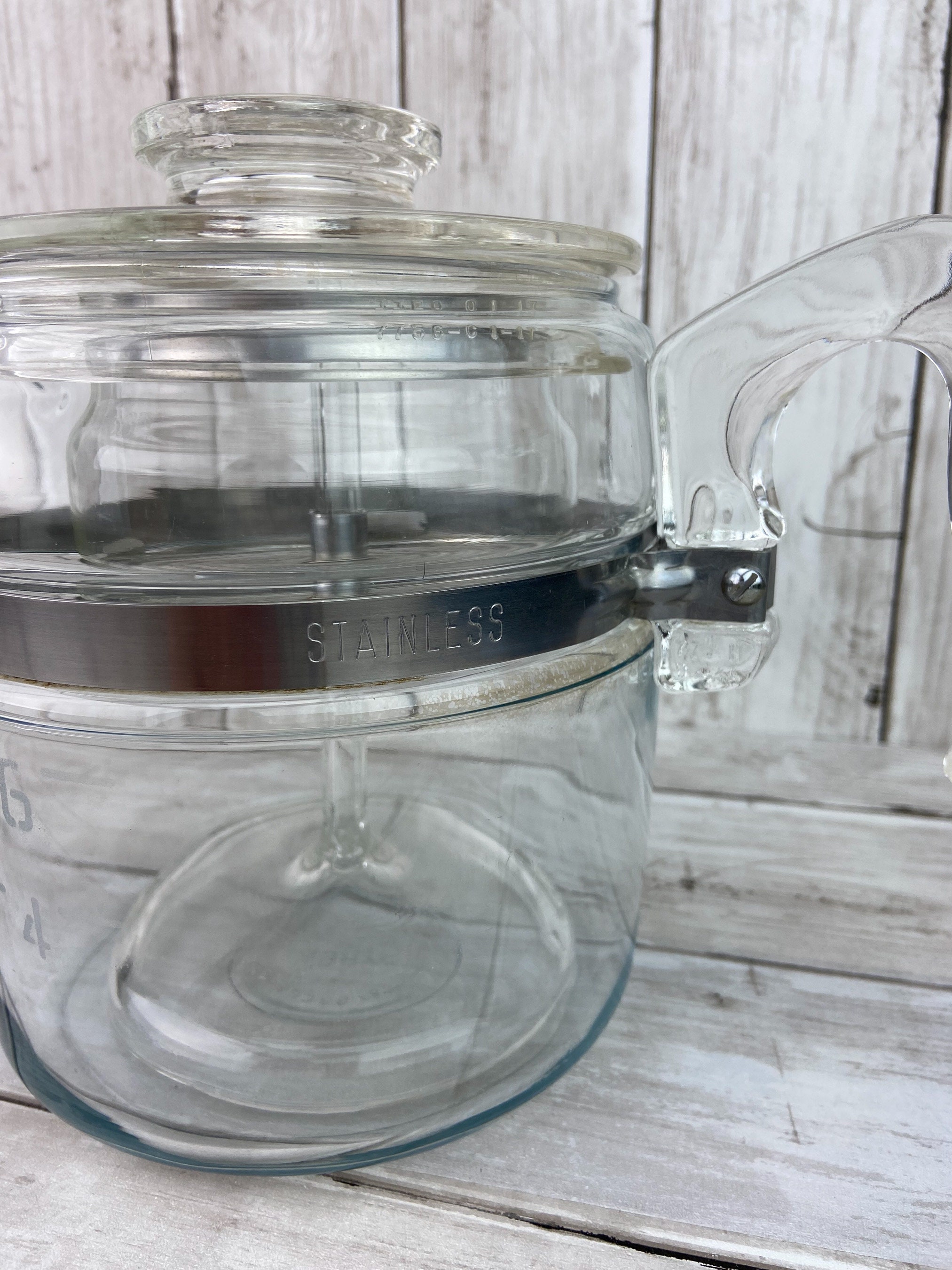 Pyrex 6 Cup Percolator Clear Glass Percolator 7756B Pyrex Flameware
