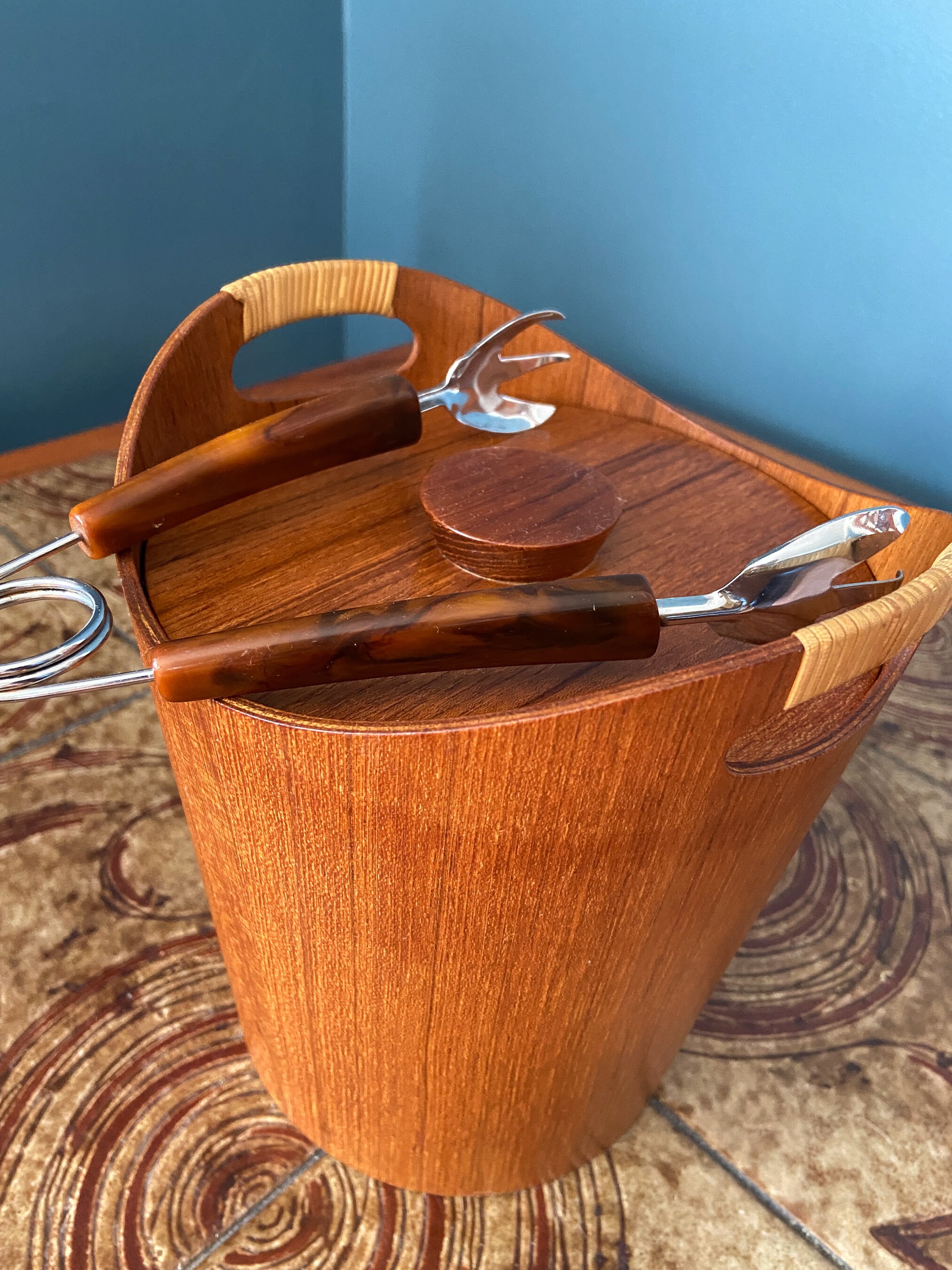 Teak Ice Bucket Vintage Teak Ice Bucket Mid Century Ice Bucket Vintage