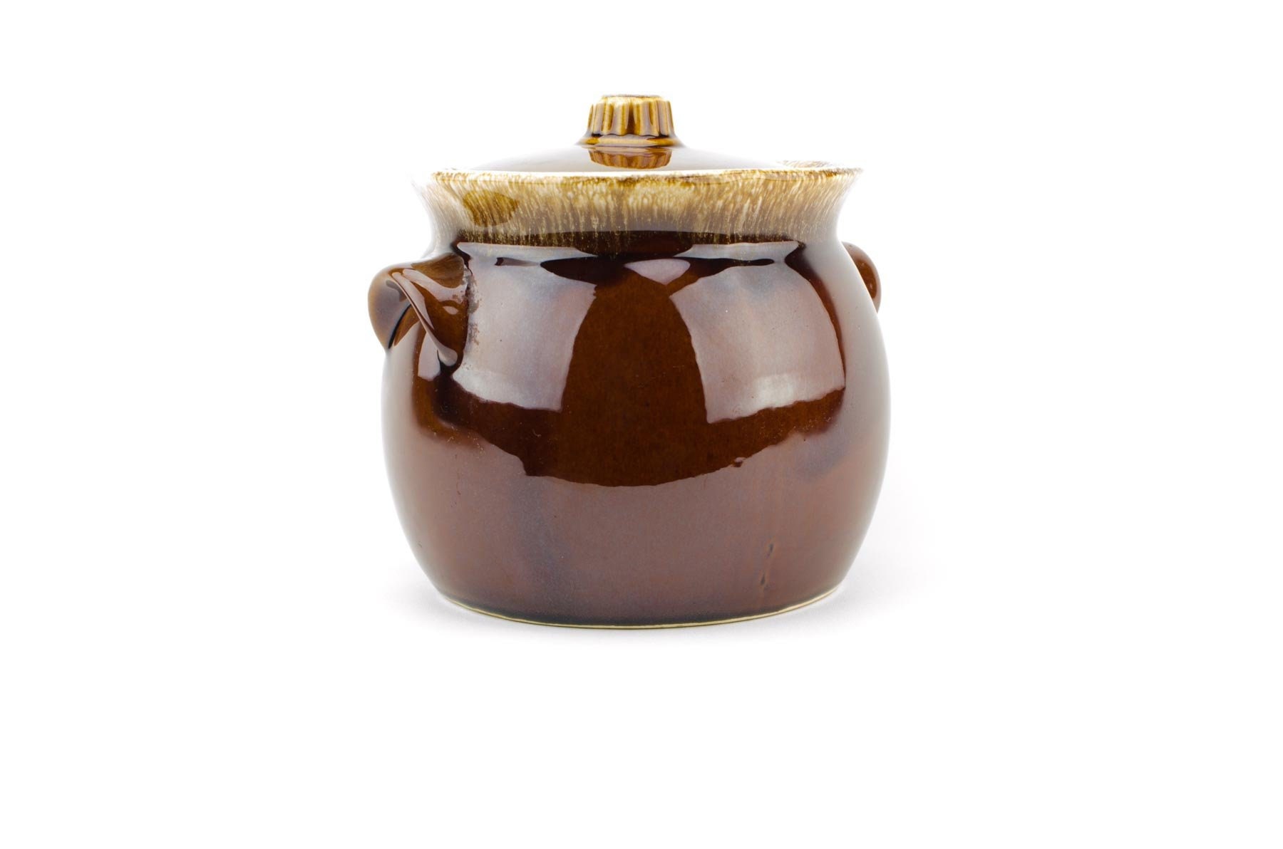 Hull Pottery Brown Drip Bean Pot with Original JC Penney Price Tag