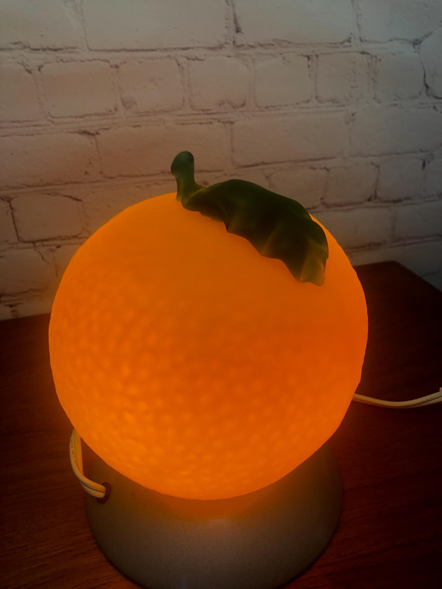 Ikea Orange Lamp, Ikea Orange Fruit Lamp, Glass Orange Lamp, Vintage