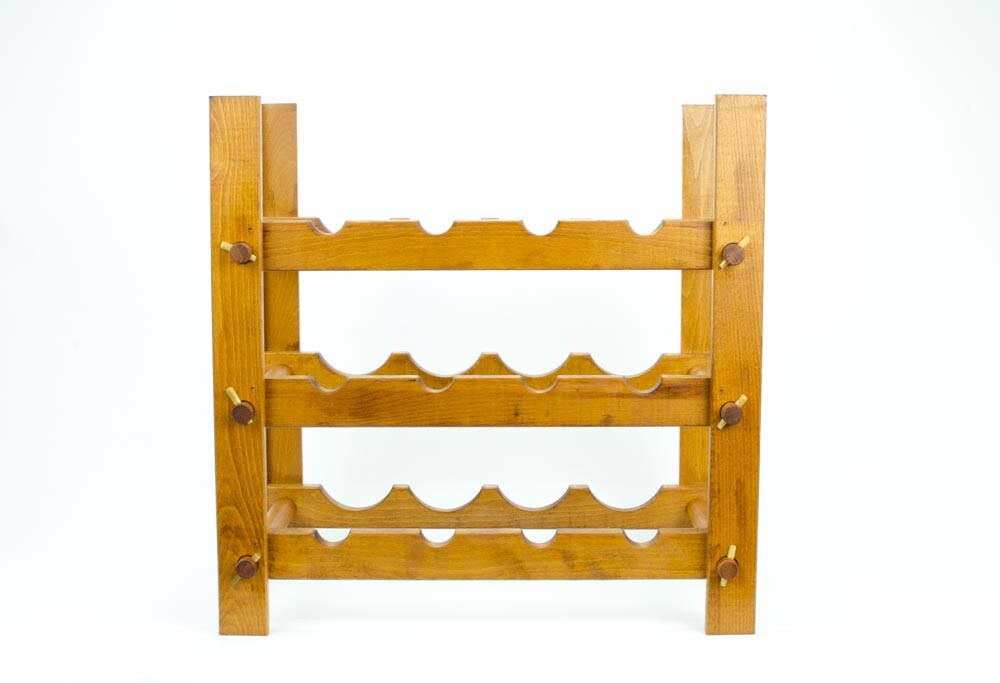 Vintage Baribocraft Wine Rack and Portable Wood and Slate Cheese Board