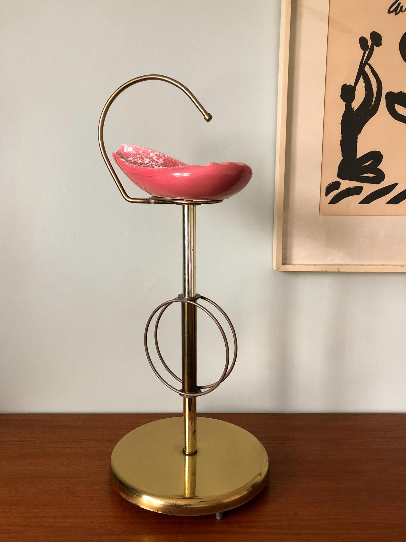 Vintage Standing Ashtray, Vintage Ashtray Stand, Atomic Ashtray Stand