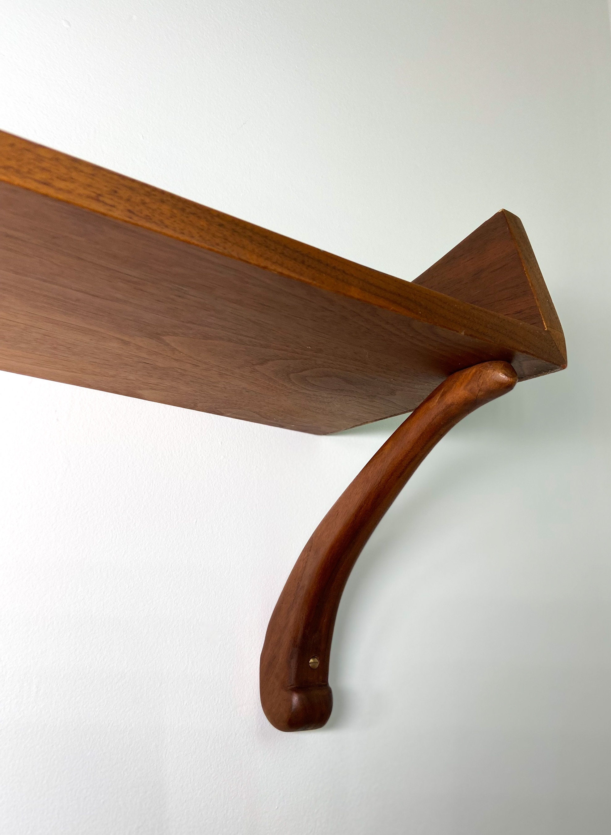 Floating Teak Shelf, Mid Century Teak Shelf, Teak Shelf, Floating Shelf