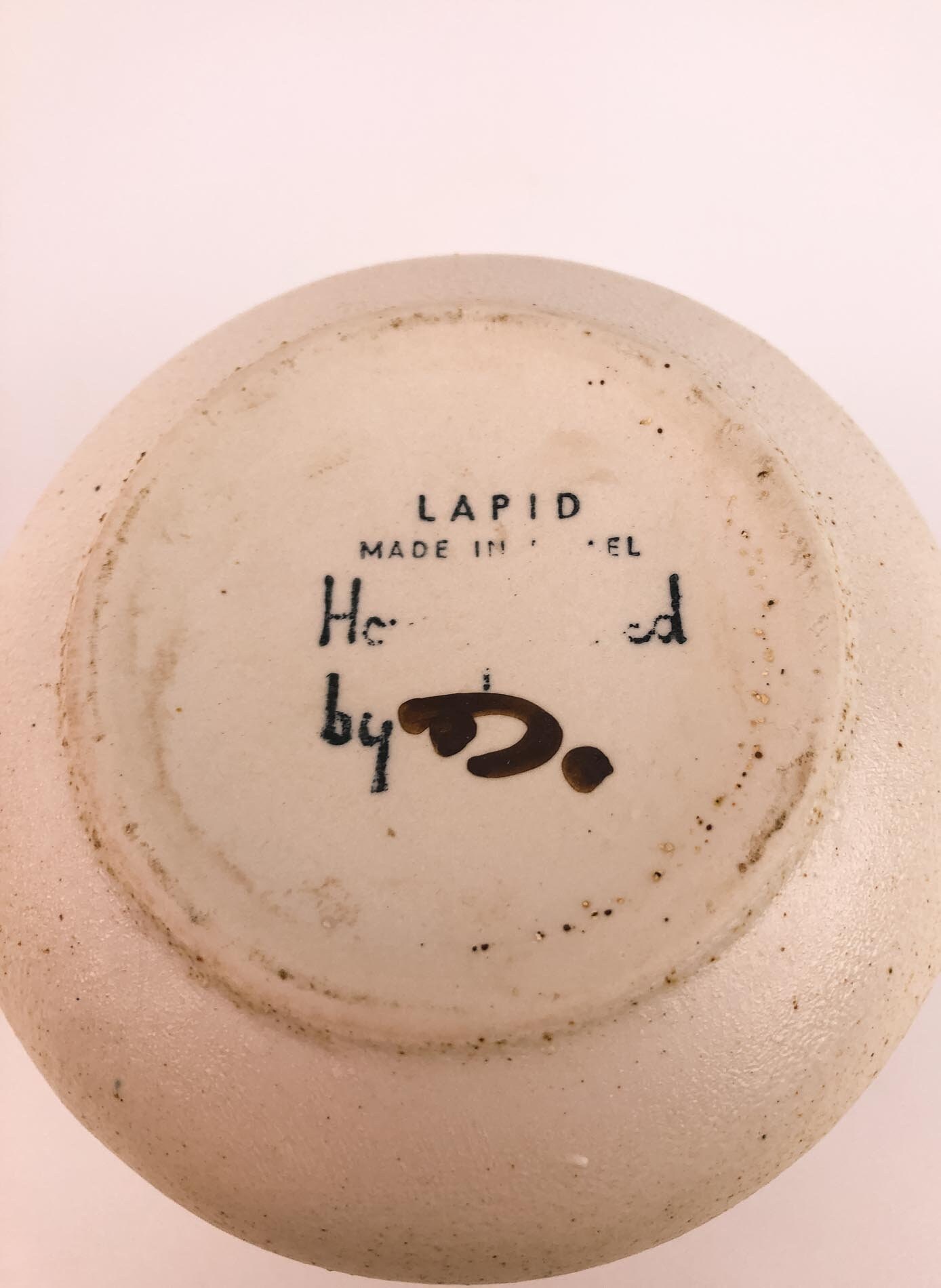 Lapid Pottery by D, TelAviv, Israel Mid Century Modernist, Hand