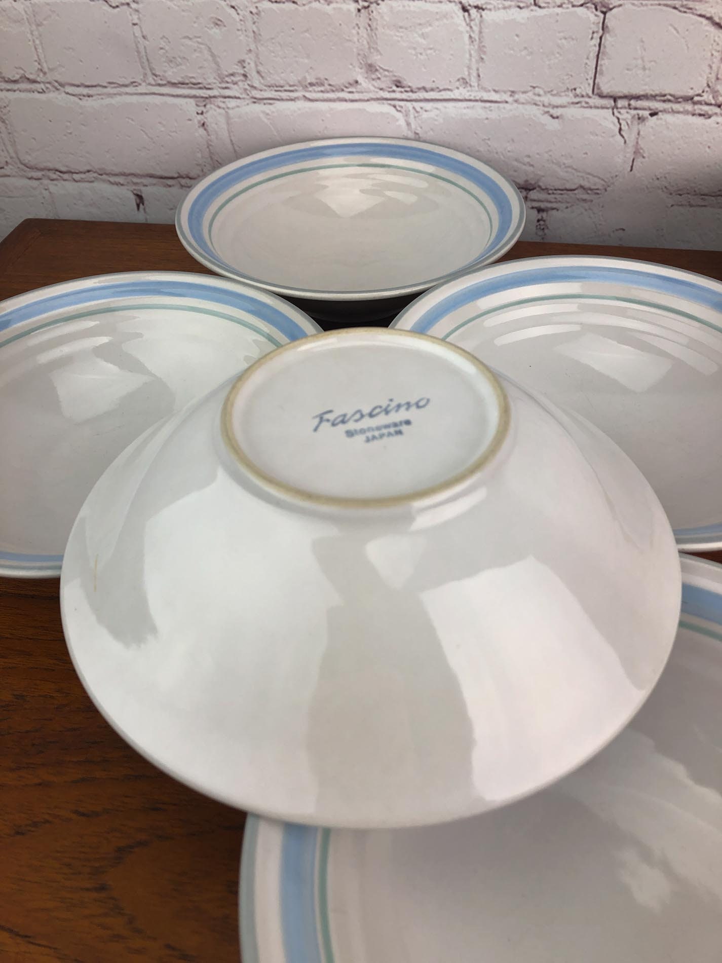 Fascino Stoneware Cereal Bowls (6) by Yamaka Made and Hand Decorated in