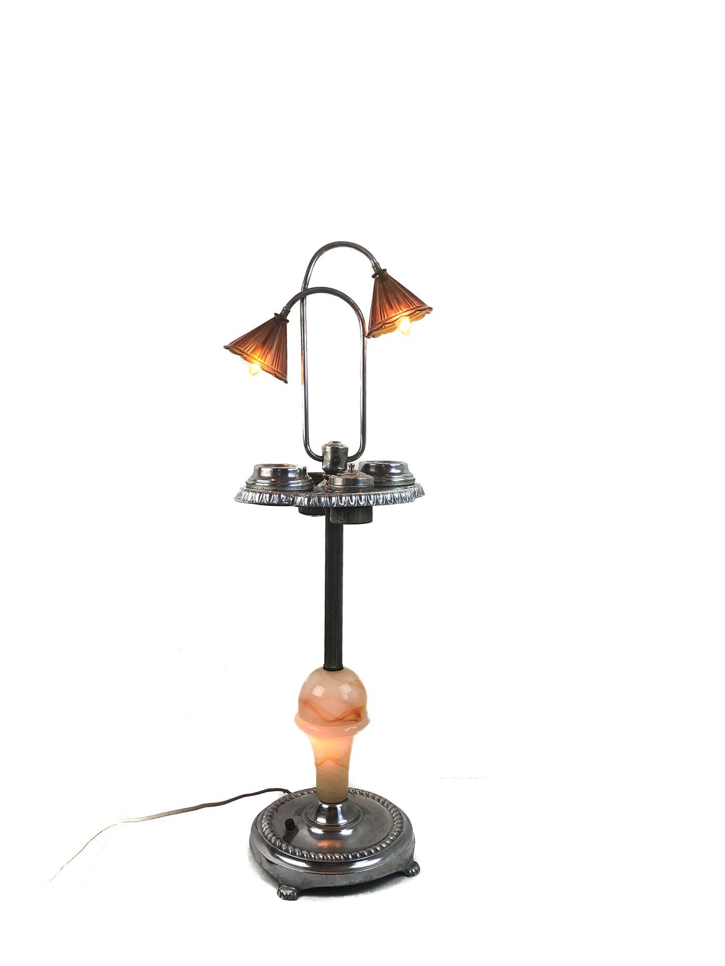 Vintage Tobacco Stand, Chrome Pipe Stand, Chrome Cigar Stand, Art Deco