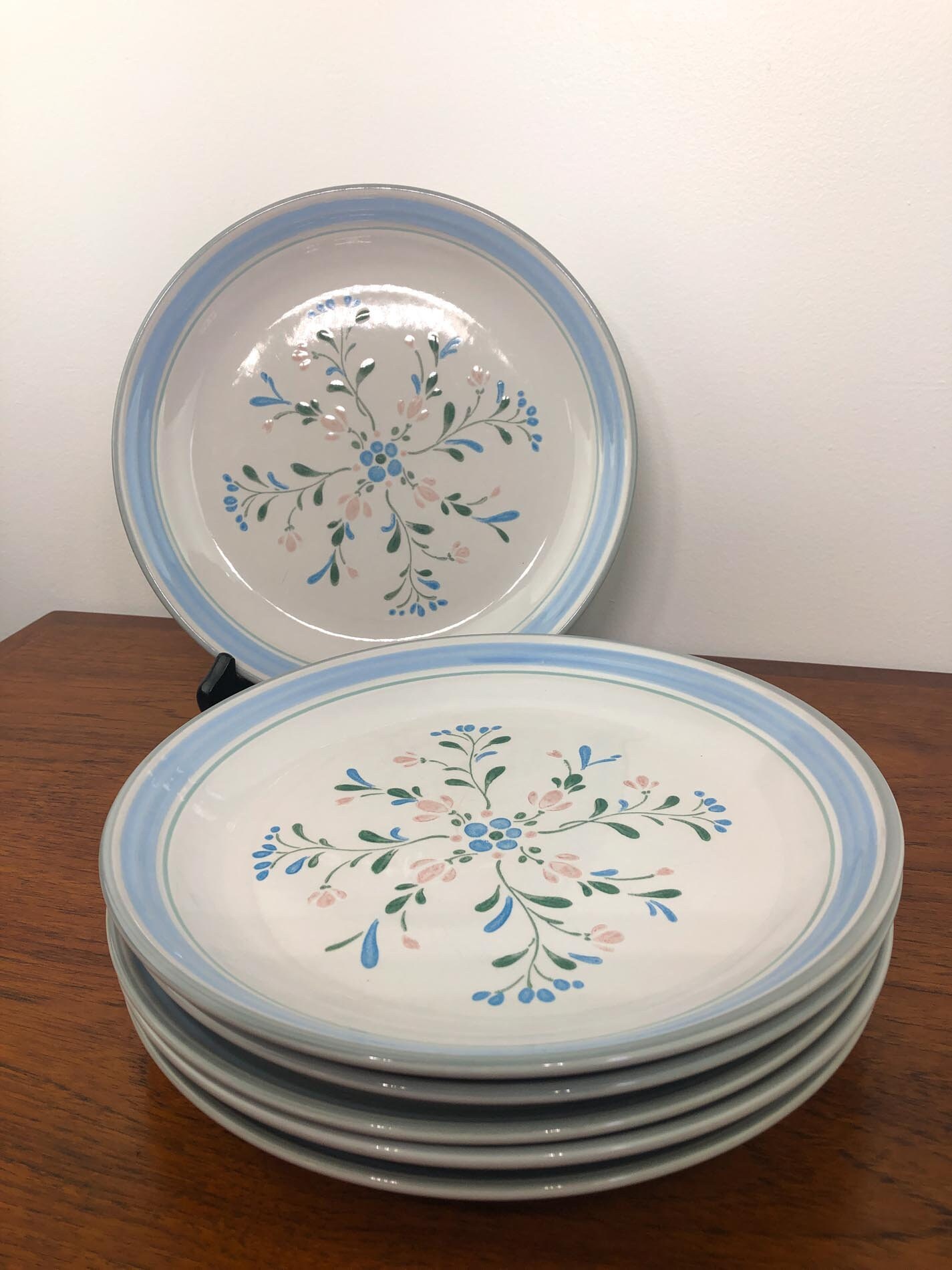 Fascino Stoneware Dinner Plates (6) by Yamaka Made and Hand Decorated