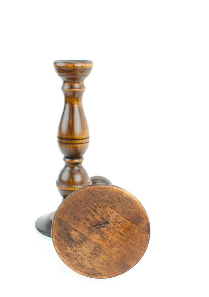 Rustic Wooden Candle Sticks Maple Wood Baribocraft Canada