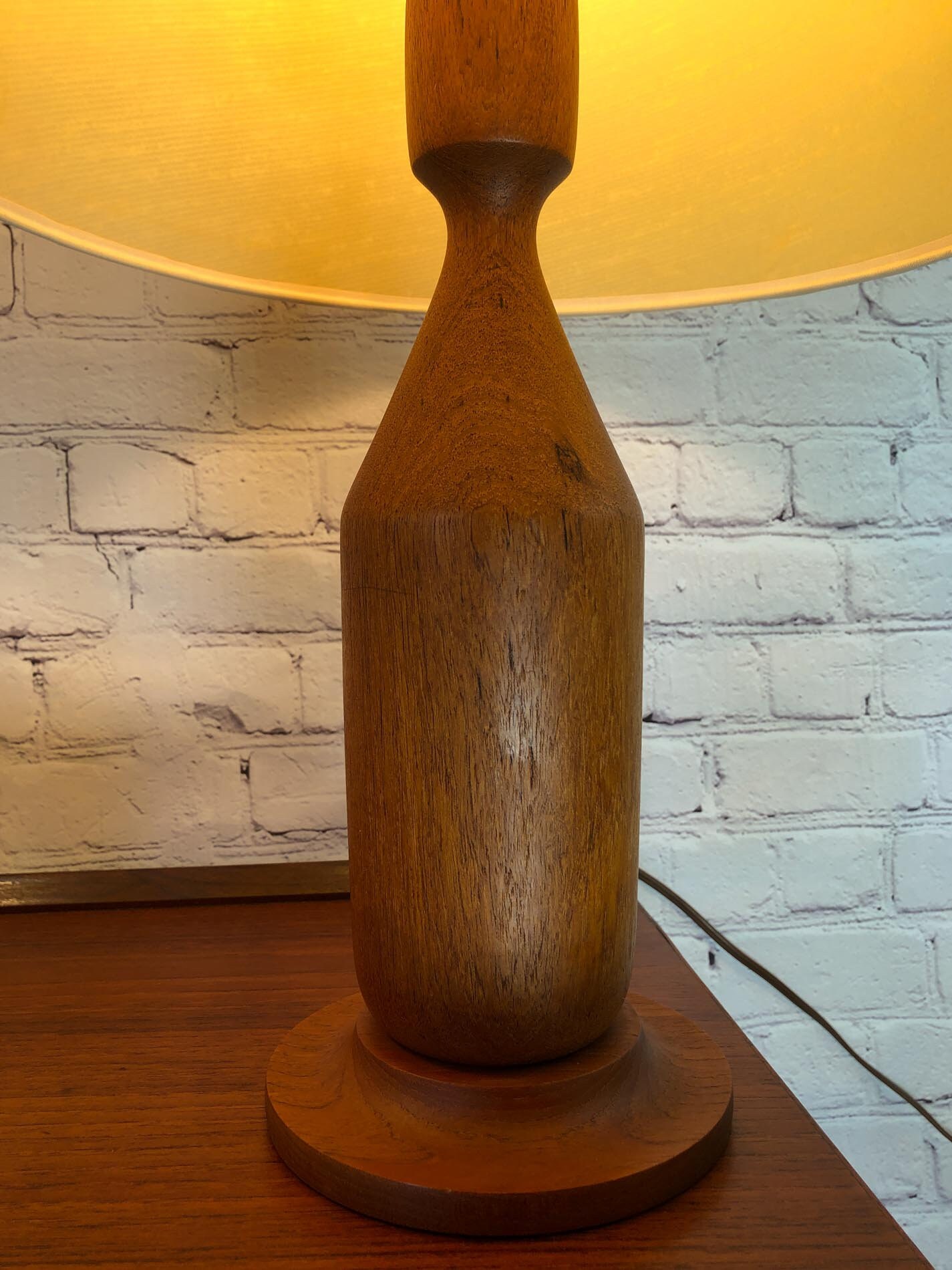 Mid Century Modern Teak Table Lamps (PAIR), Teak Lamps, Solid Teak Lamps