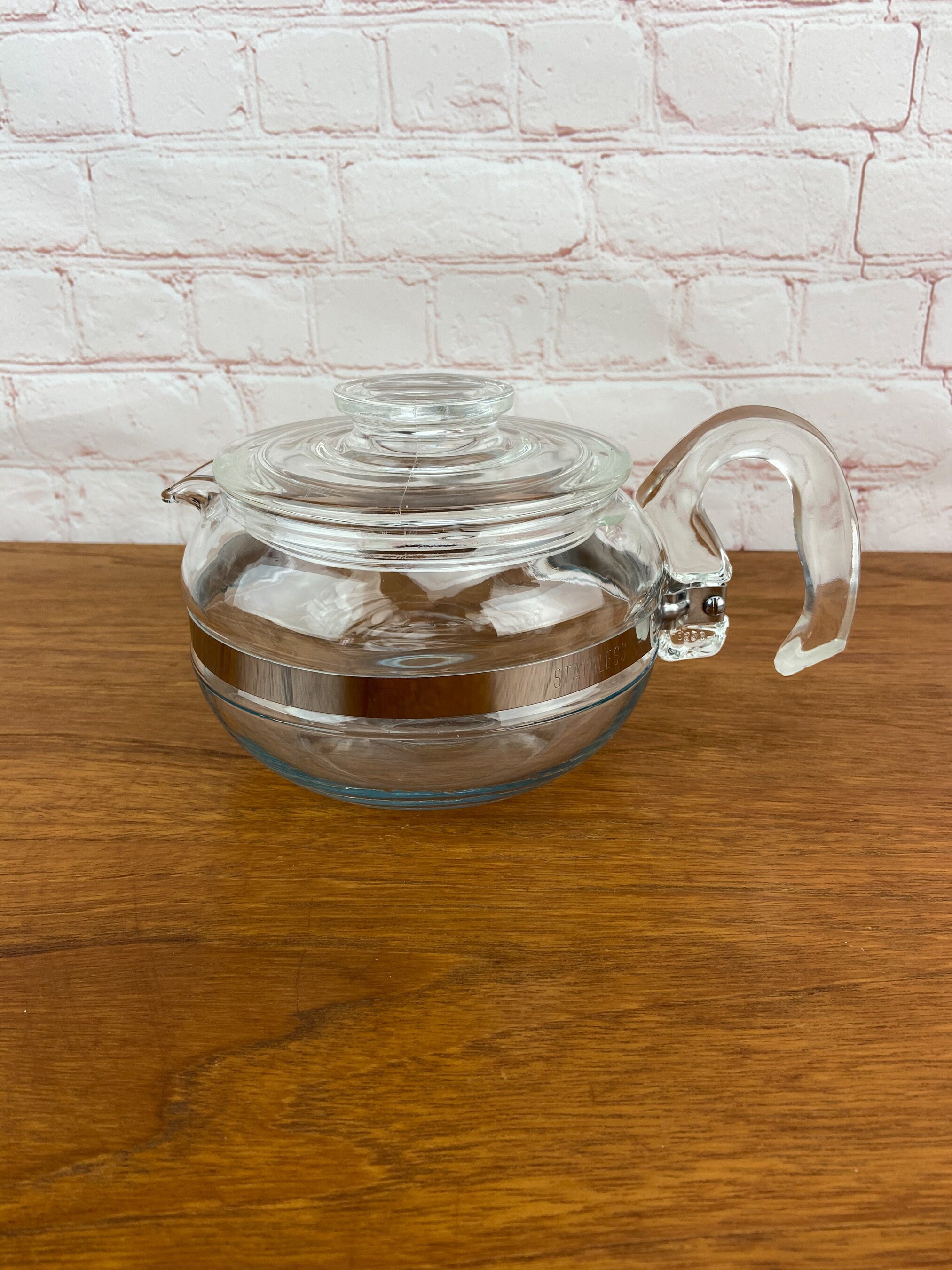 Pyrex Teapot, Clear Glass Flameware, Pyrex Flameware 8446 B