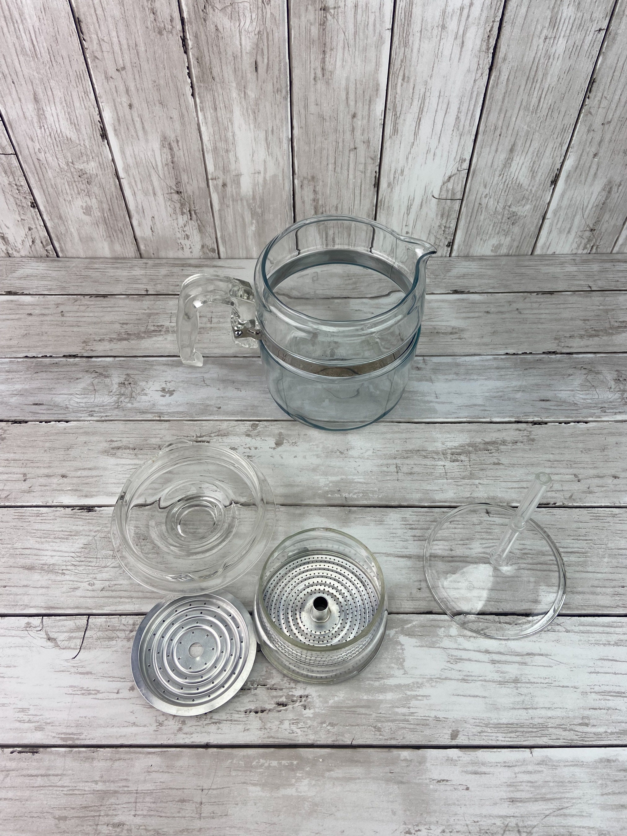 Pyrex 6 Cup Percolator Clear Glass Percolator 7756B Pyrex Flameware Percolator Coffee Percolator