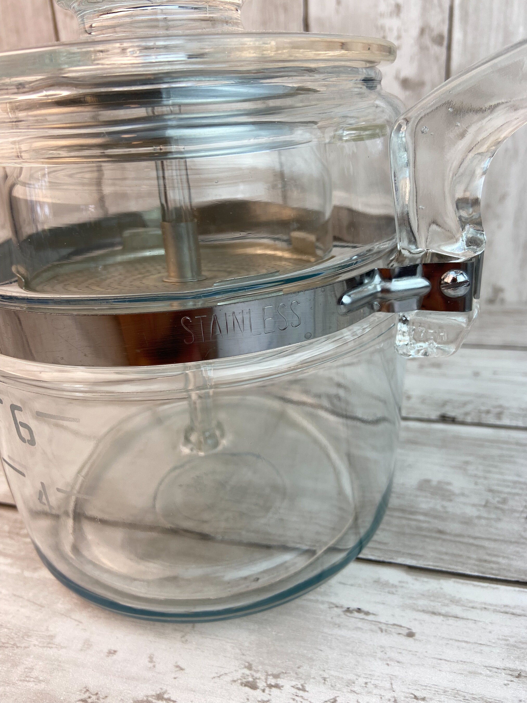 Pyrex 6 Cup Percolator Clear Glass Percolator 7756B Pyrex Flameware Percolator Coffee Percolator