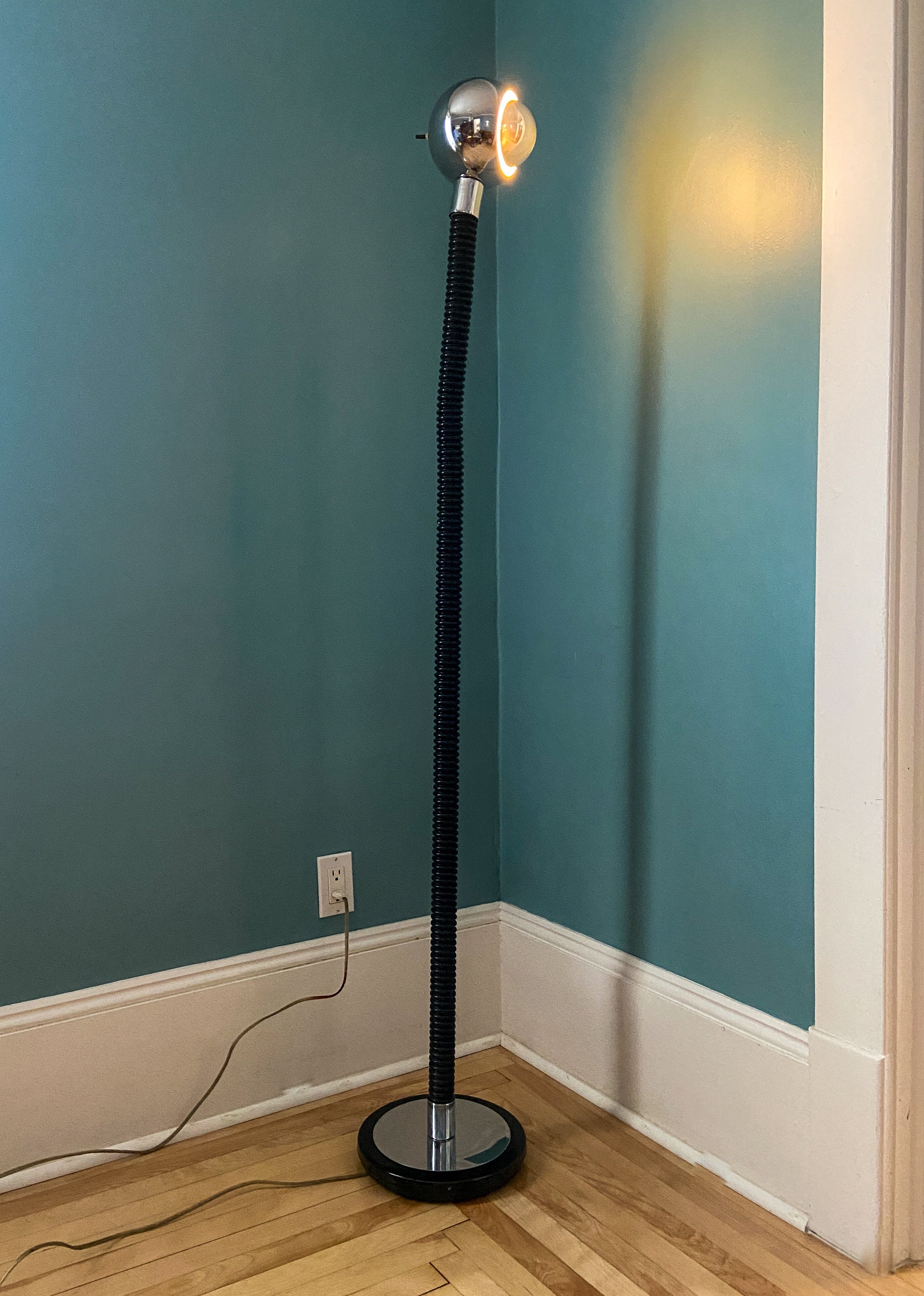Articulating Floor Lamp Goose Neck Floor Lamp Chrome Eyeball Floor