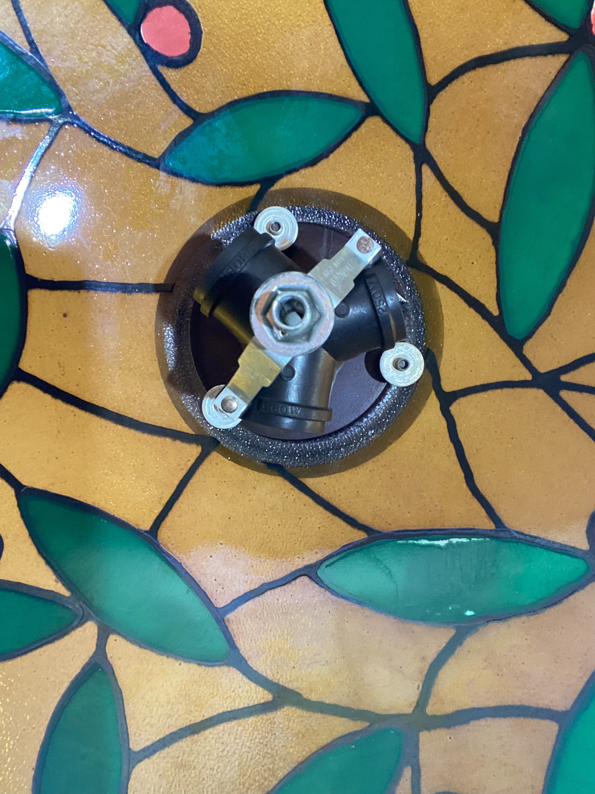 RESERVEDMid Century Modern Ceiling Fixture Stained Glass Ceiling Light