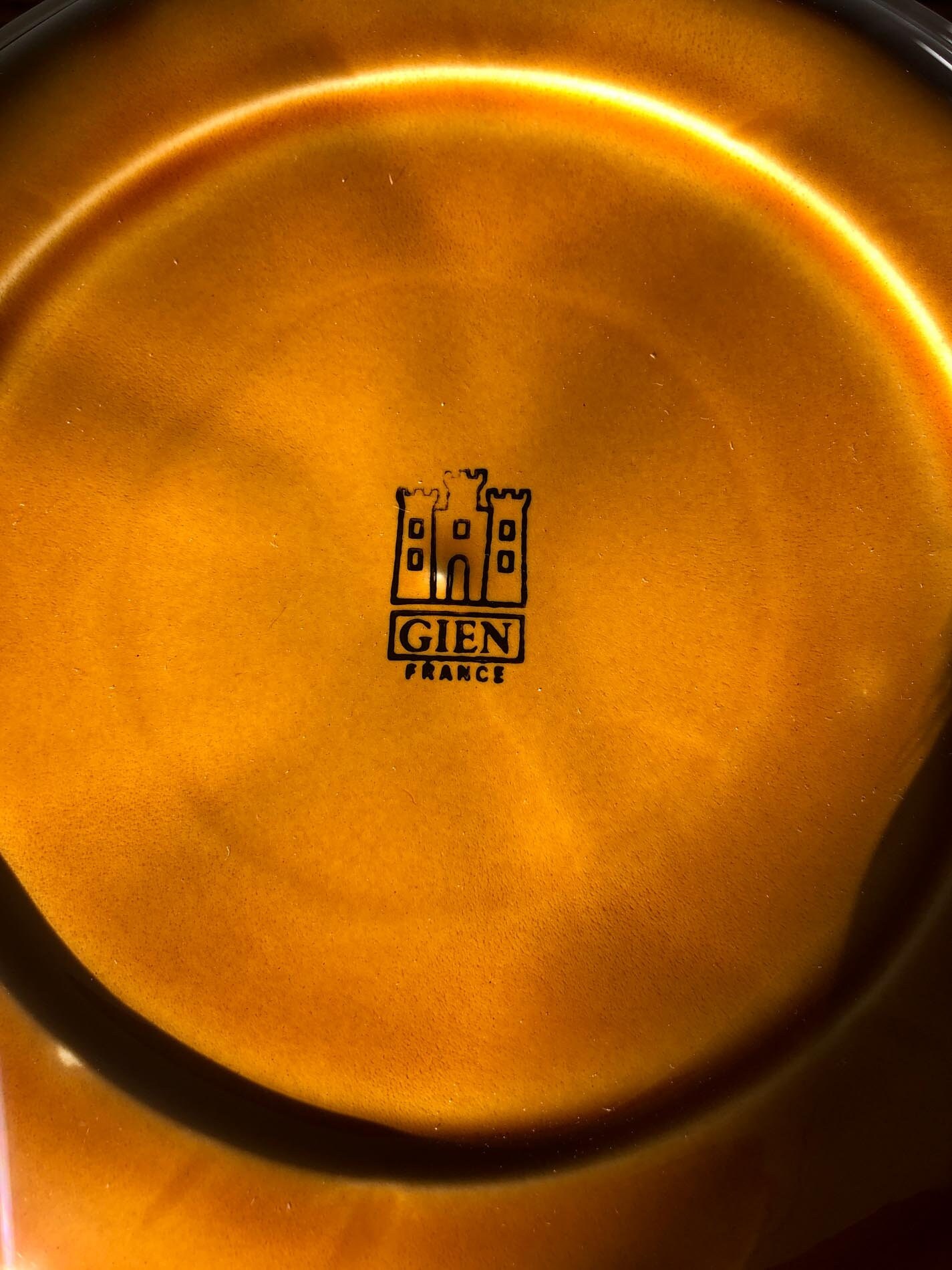 Gien Fondue Plates(SIX), Fondue Plates by Gien, Made in France, Vintage