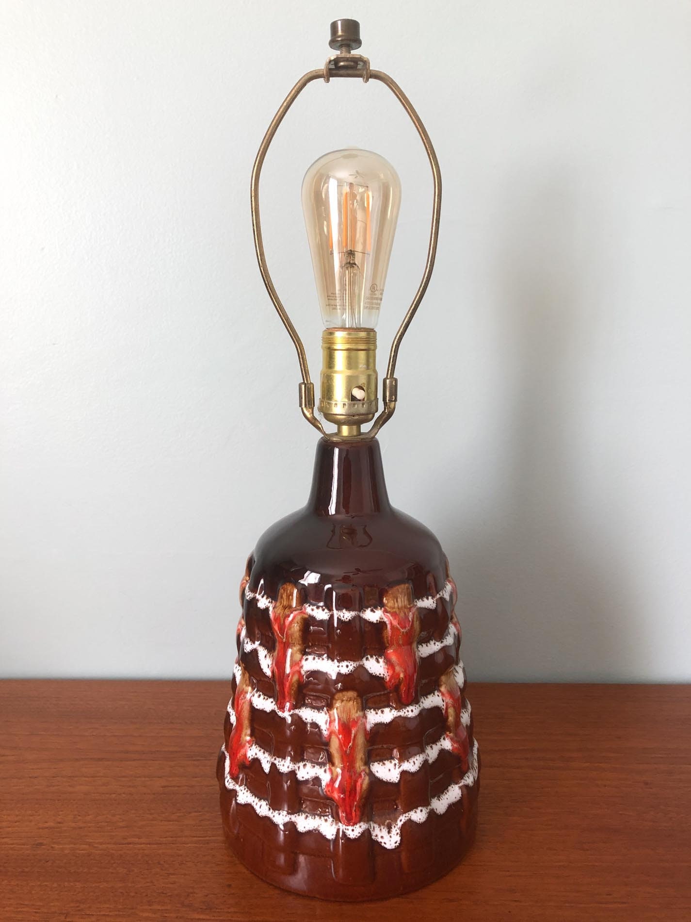 Maurice Chalvignac Art Pottery Lamp, Fat Lava Lamp, Mid Century Modern