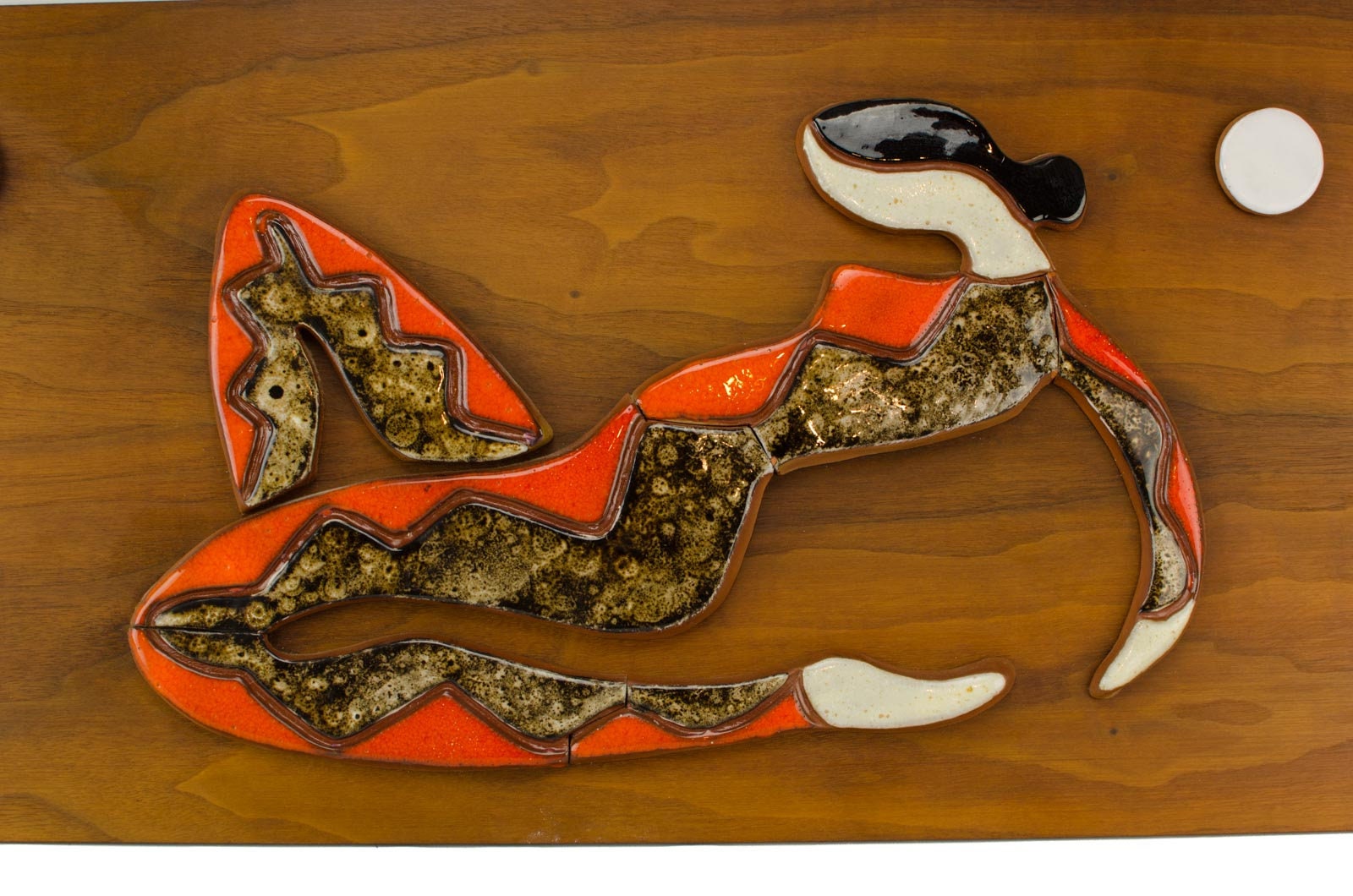 Chalvignac Ceramic Wall Art, Mid Century Ceramic Mosaic Wall Plaque by