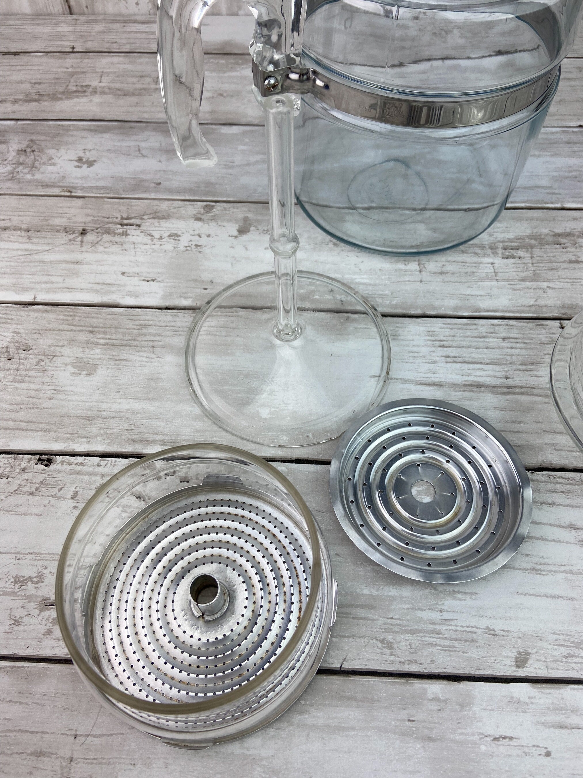 Pyrex 6 Cup Percolator Clear Glass Percolator 7756B Pyrex Flameware Percolator Coffee Percolator