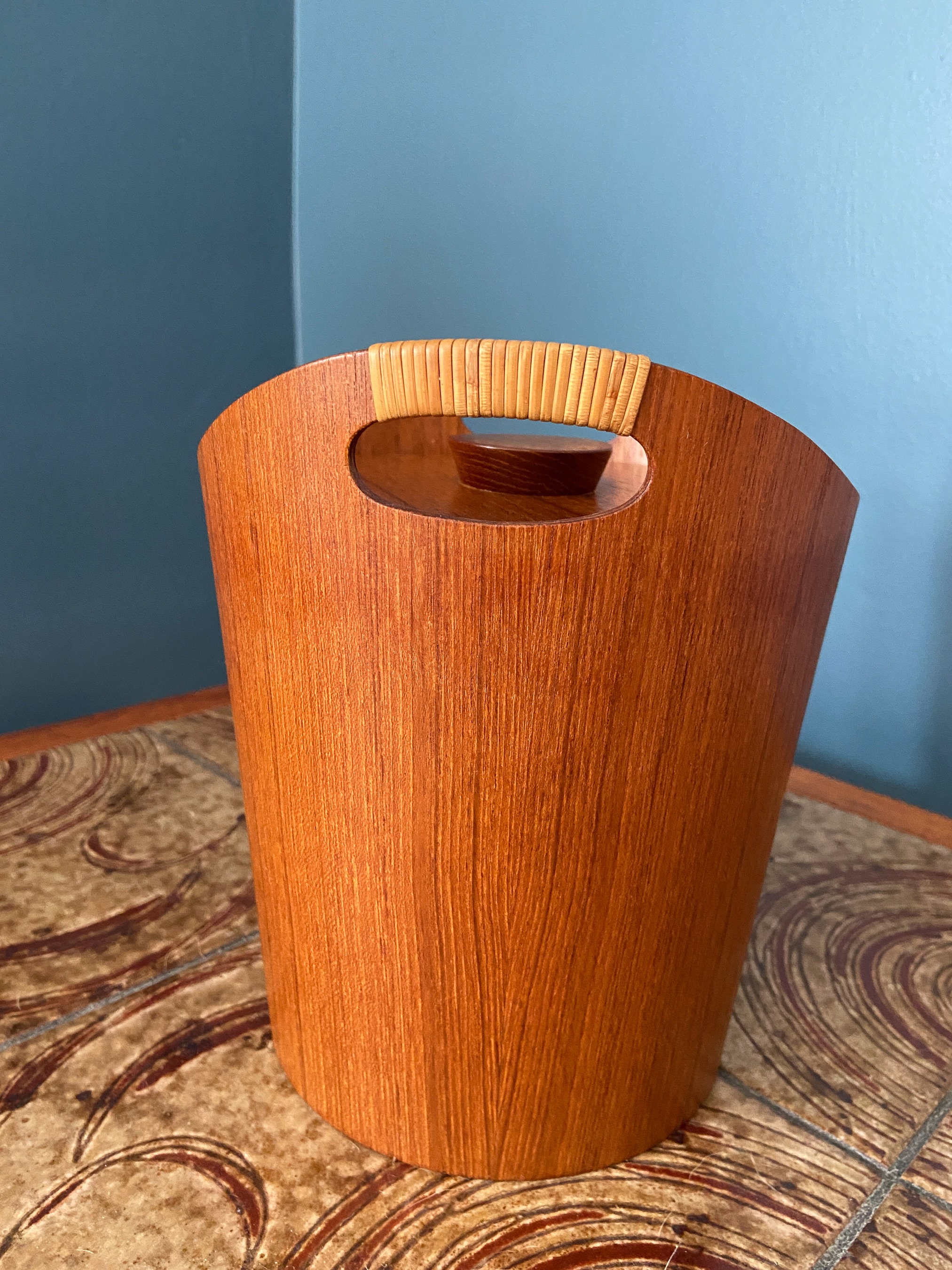 Teak Ice Bucket Vintage Teak Ice Bucket Mid Century Ice Bucket Vintage