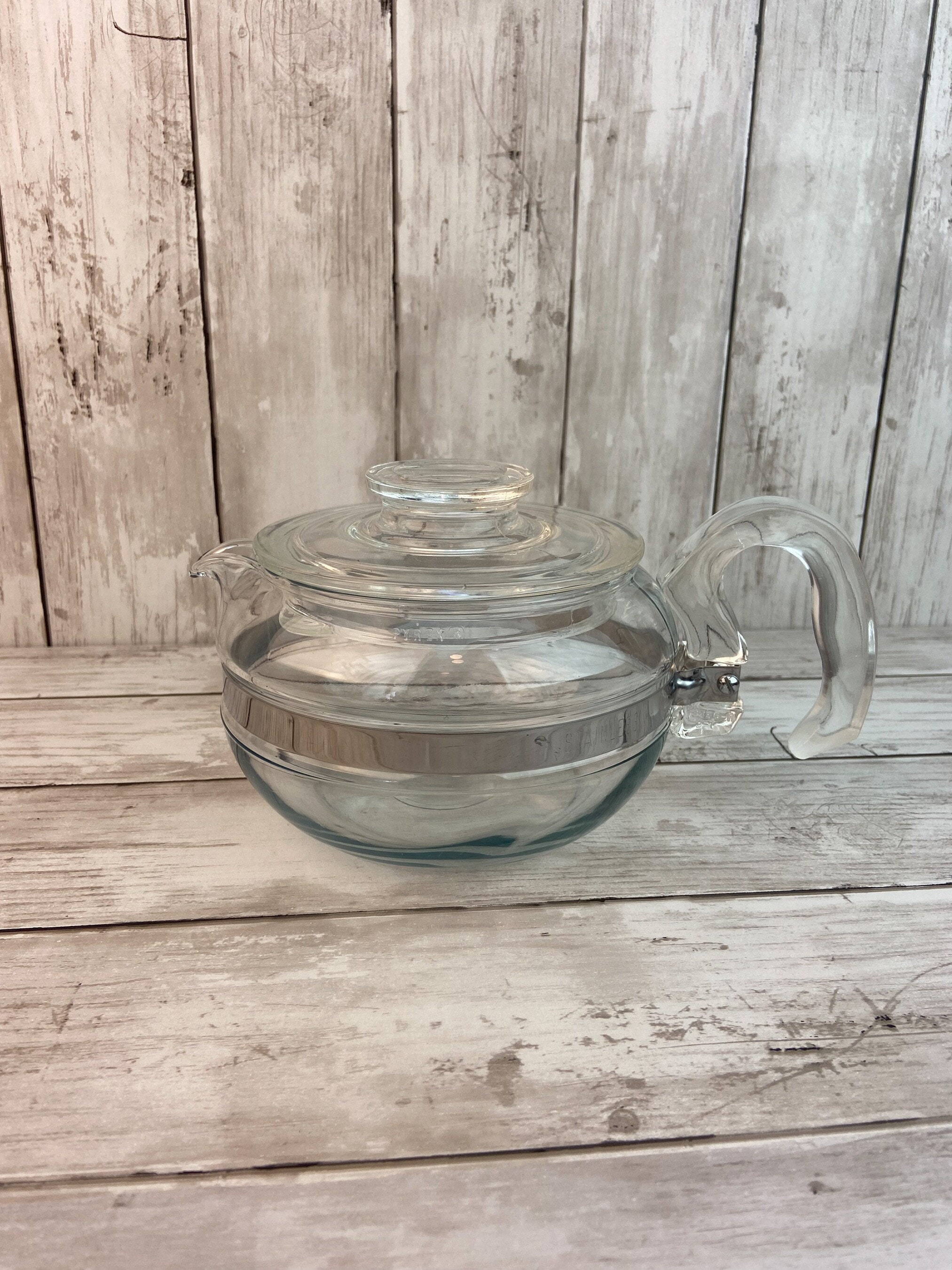 Pyrex Teapot, Clear Glass Flameware, Pyrex Flameware 8446 B
