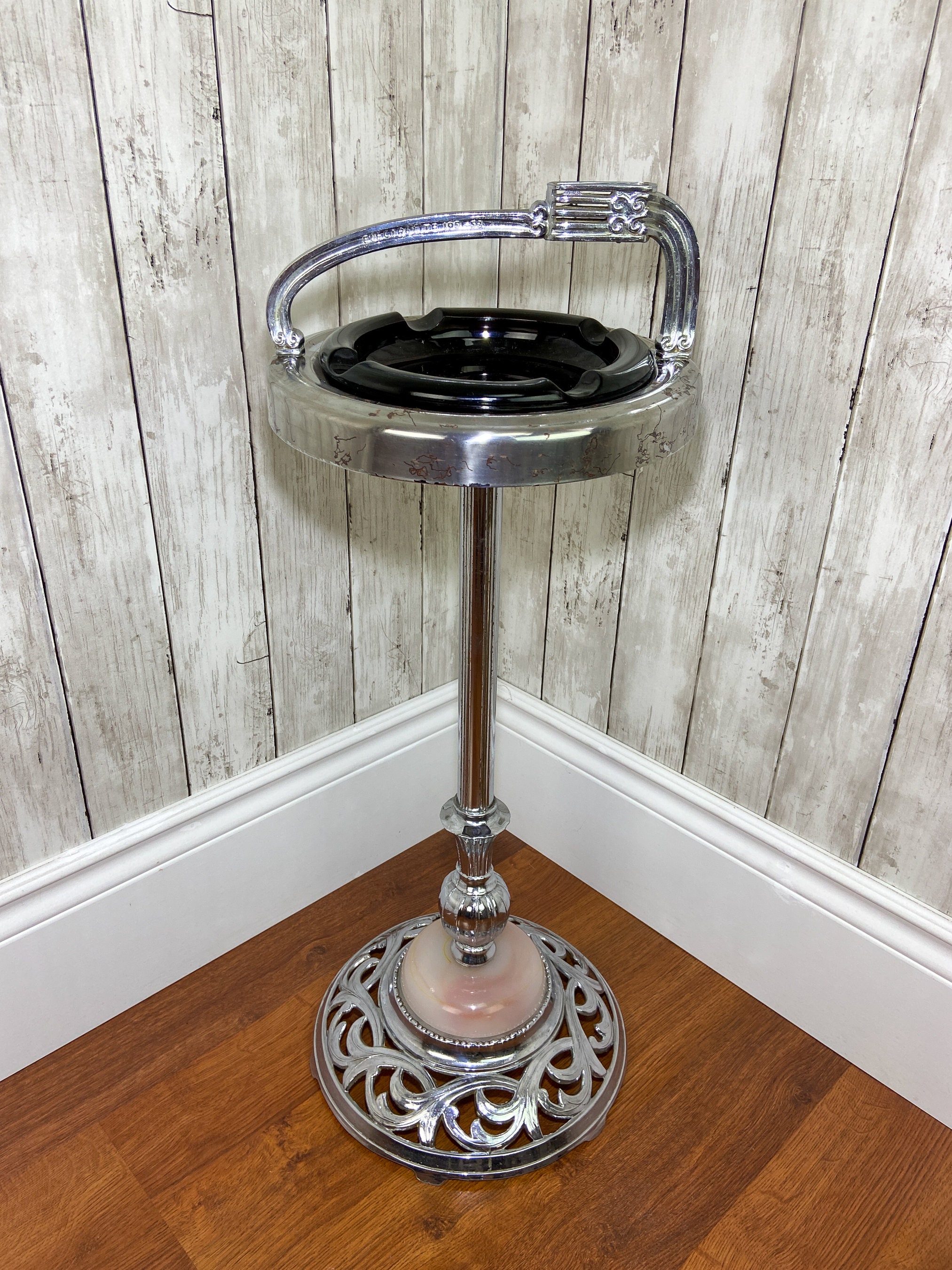 Vintage Standing Ashtray Vintage Chrome Ashtray Ashtray Stand Vintage Chrome Standing Ashtray