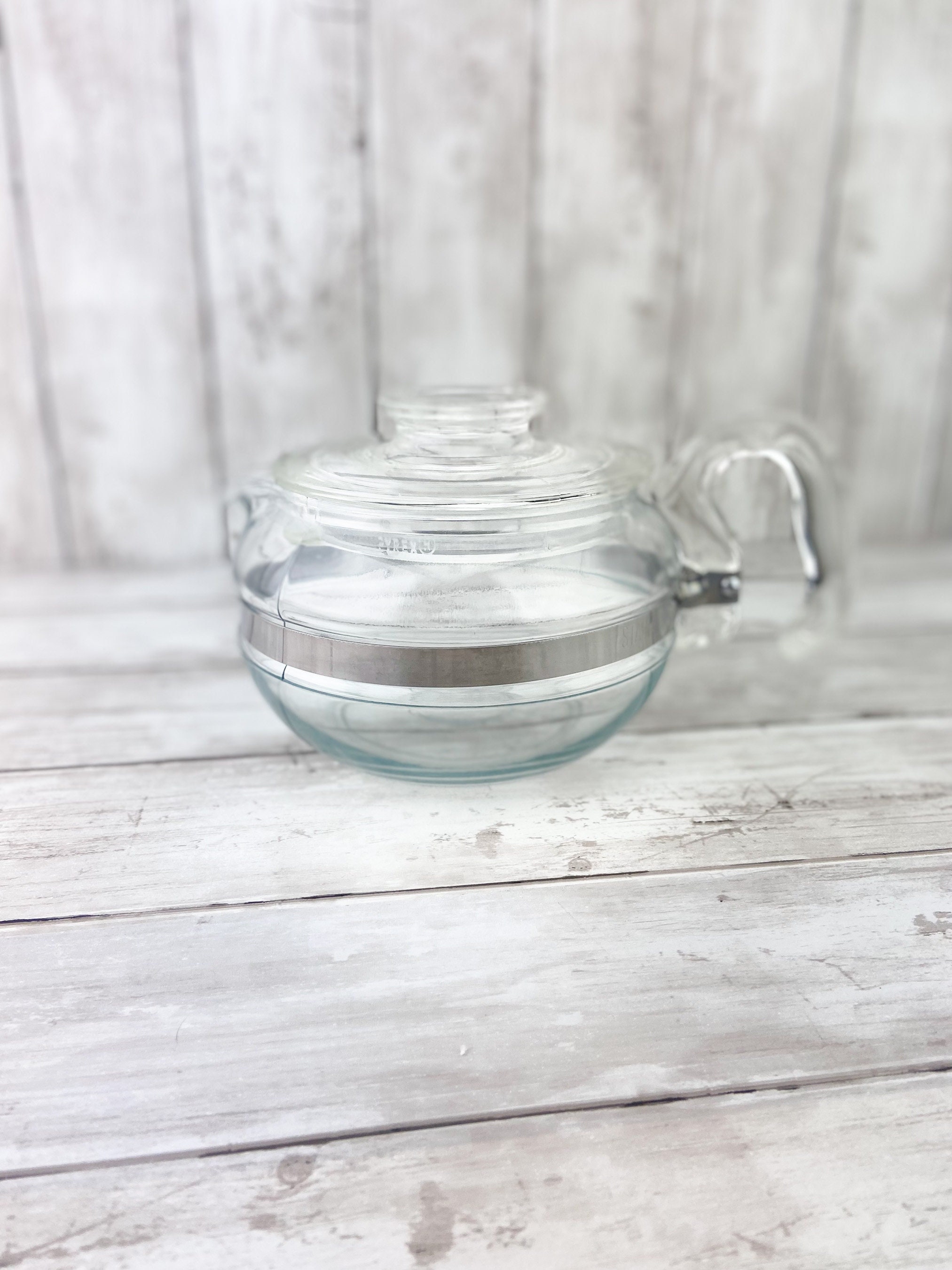 Pyrex Teapot Clear Glass Flameware Pyrex Flameware 8446 B