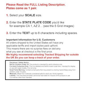 RC Car USA Licence Plates – American Scale Number Plate Accessories 1/5 1/8 1/10 1/12 1/14 1/18 1/24 image 2