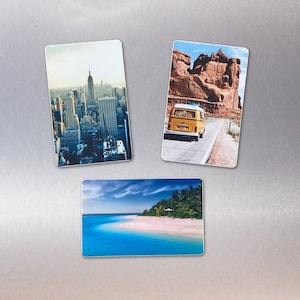 Personalised Any / My Photo Picture Plastic Fridge Magnet Custom Made / Glossy