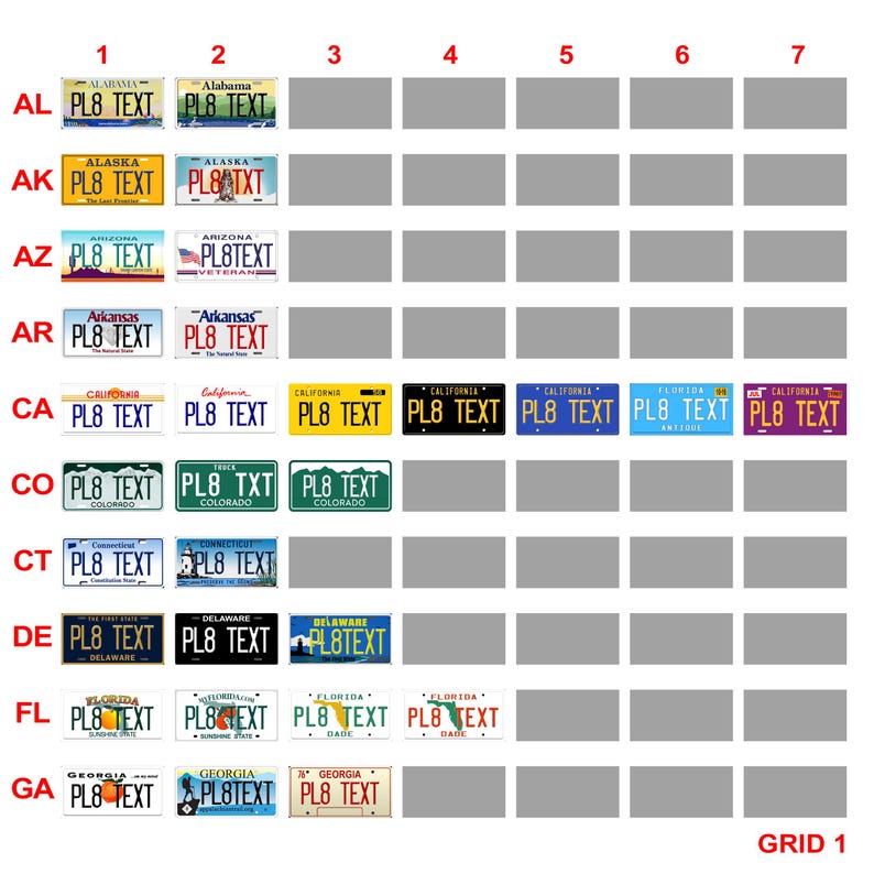 RC Car USA Licence Plates – American Scale Number Plate Accessories 1/5 1/8 1/10 1/12 1/14 1/18 1/24 image 3