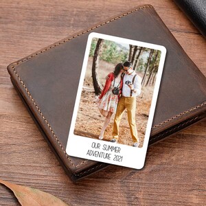 Portefeuille Encart de carte photo, personnalisé, cadeau de femme, papa, mari, maman, première fête des pères, grand-père, nounou, cadeaux personnalisés pour lui pour elle