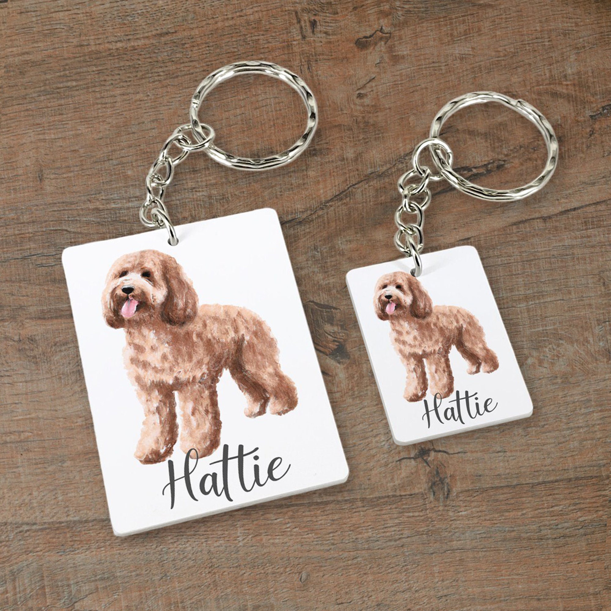 Cockapoo Dog Personalised Name Keyring Keychain Gift Idea Etsy Ireland