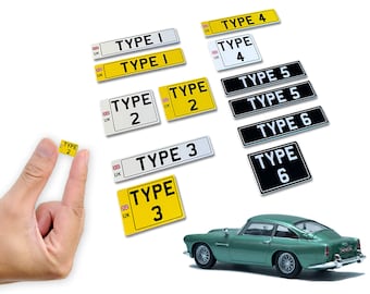 1:18 Scale UK British Diecast Mini Plastic Number / License Plates Pair for RC Model Car Truck Lorry Crawler