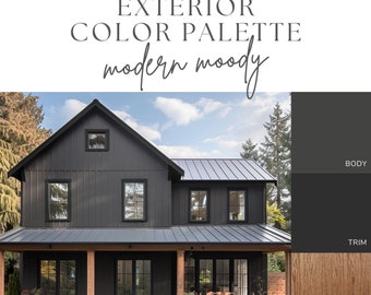 Exterior Paint Color Palette - Modern Moody