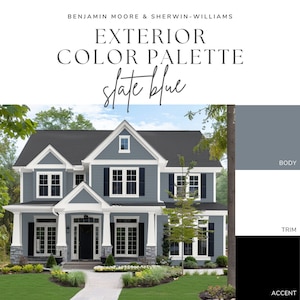Exterior Paint Color Palette - Slate Blue