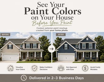 Custom Exterior Paint Mockup | Visualize Home Colors Before Painting (Digital Service)