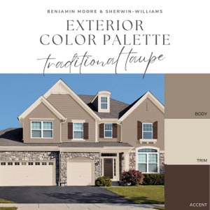 Exterior Paint Color Palette - Traditional Taupe