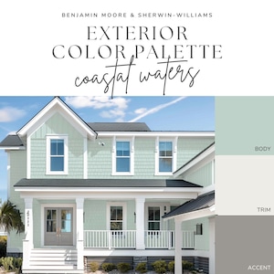 Exterior Paint Color Palette - Coastal Waters