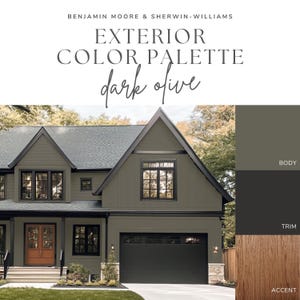 Exterior Paint Color Palette - Dark Olive