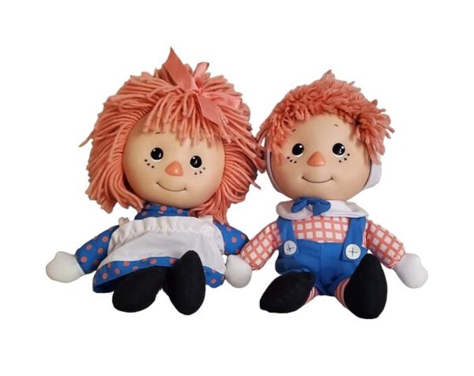 Little Ragady Muppet 1991 Macmillan Inc Little Raggedy Ann and Andy Dolls Plush Vinyl Face ...