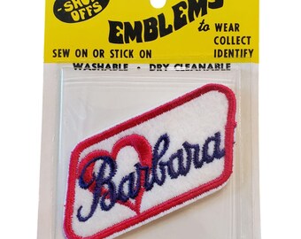 Vintage Decorative Name Barbara Patch Name Badge for Jacket Embroidered
