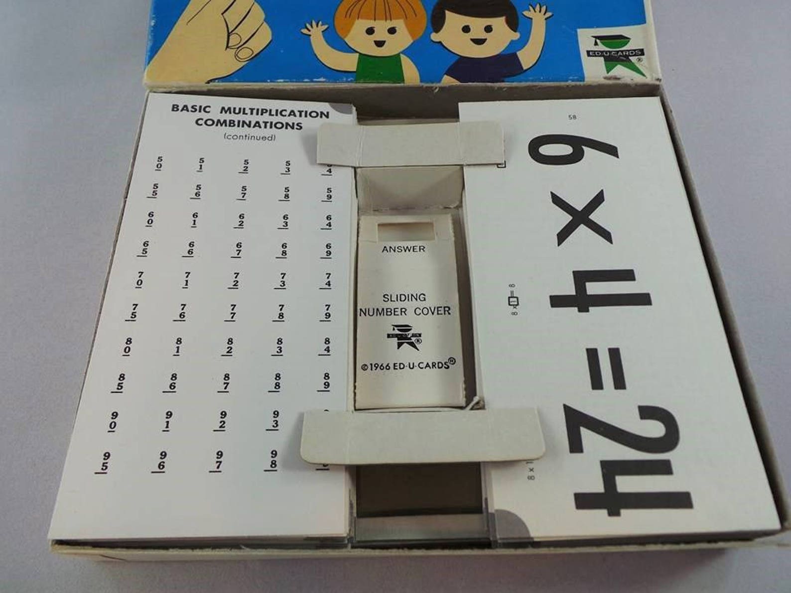 New Math Multiplication Division Flash Cards 1966 Edu Cards Etsy