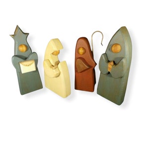 Vintage Abstract Art Christmas Decor Mid Century Modern Nativity Set