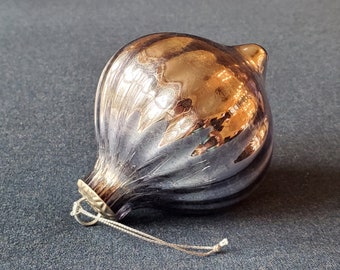 Vintage Christmas Ornament Silver Sphere/ Ball