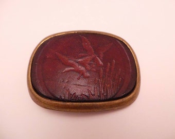 Vintage Belt Buckle Geese Ducks Bird Flying - Present for Him - Bird Belt Buckle