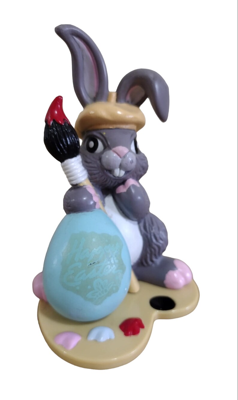 Trendmaster Rabbits Vintage Plastic Bunny Rabbit Artist Easter Decor Figurine Trendmasters ...