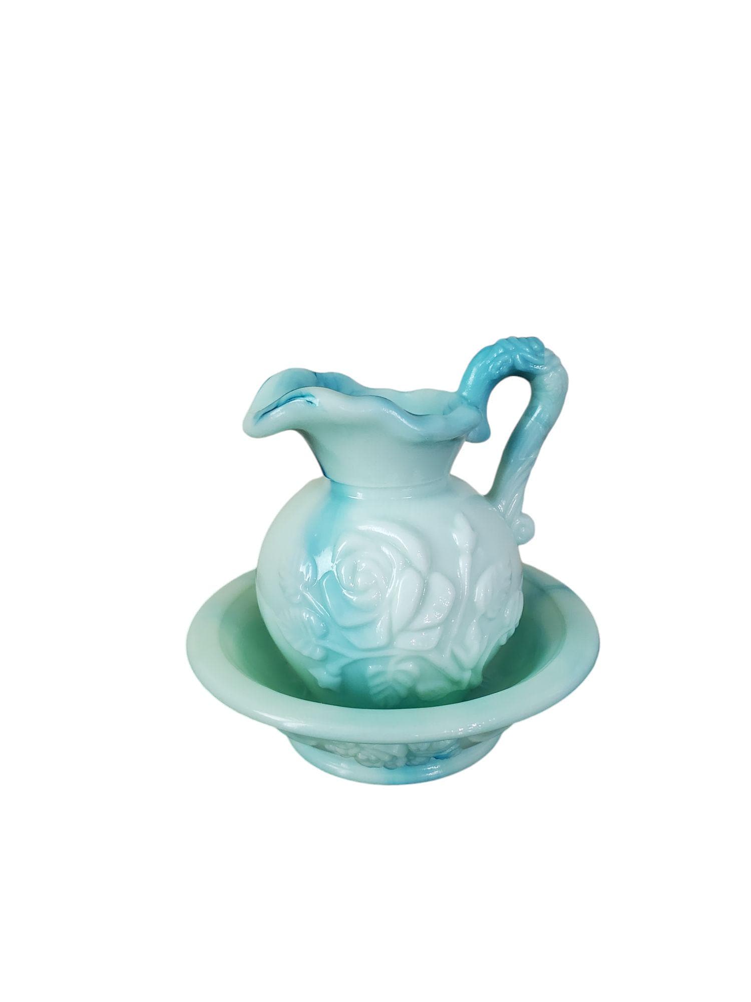 Vintage Avon Blue Roses Perfume Bottle and Dish