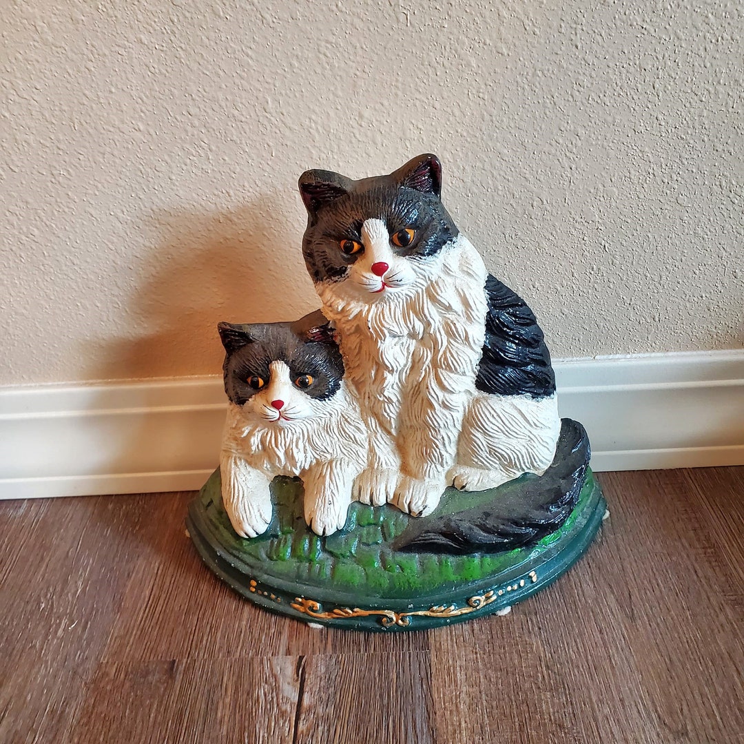 Vintage Cast Iron 2 Cats Door Stop Home Decor, Farmhouse Decor Etsy