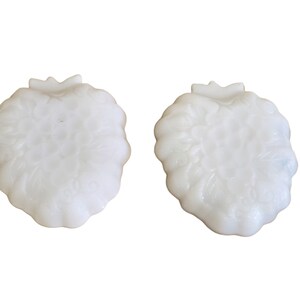 Vintage White Milk Glass Grape Pattern Bowls Candy Dishes, Collectible ...