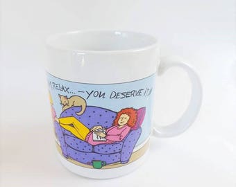 Vintage Avon "Mom Relax ... Du verdienst es !!" Kaffee Tee Tasse Becher